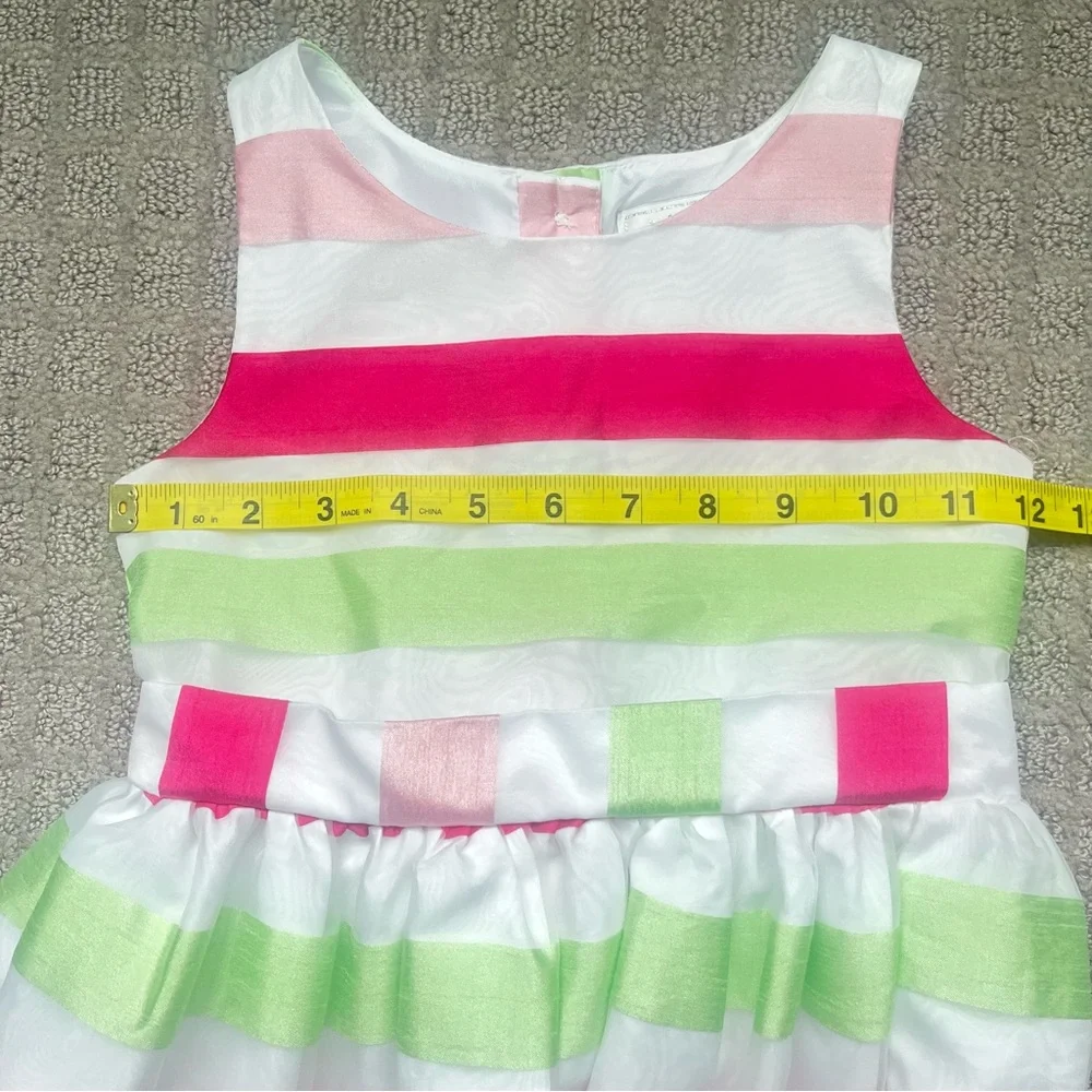 Gymboree Striped Tank Easter Dress Pink Green White Girls Size 6